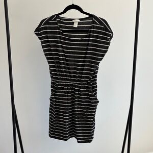 H&M Black and White Striped Mini Dress